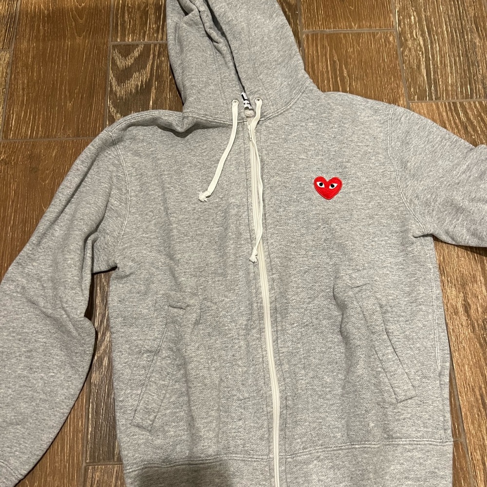 CDG Play Grey Hoodie